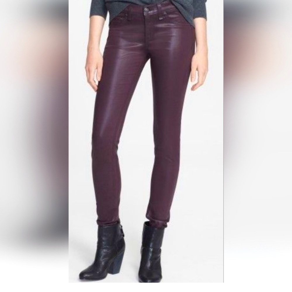 J Brand 901 Low-Rise Purple Coated Legging - Size 27